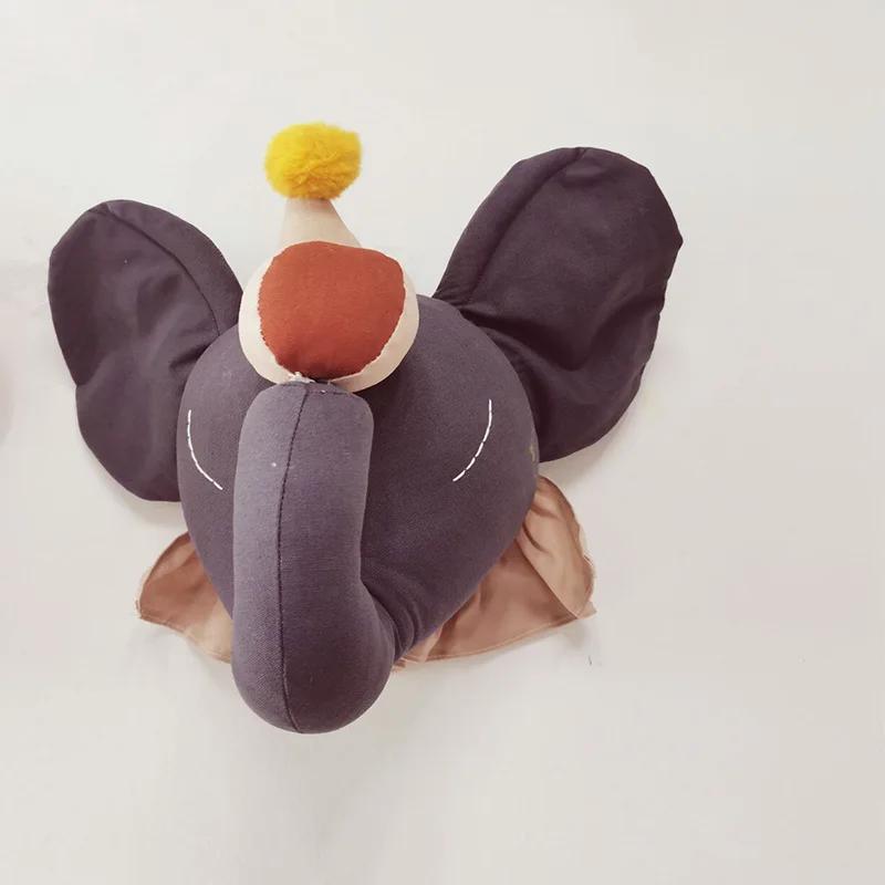 INS Мультяшные Головы Животных Настенное Украшение 3D Украшения для Детской Комнаты Слон Лебедь Домашний Подвесной Декор Подарок