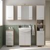 Washbasin cabinet with siphon cutout 70x625x315cm Sonoma Oak White Rita