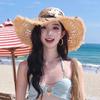 Hollow Raffia Straw Hat Women's Summer New Style Seaside Beach Sun Protection Photo Sunshade Big Hat Blade Sun Hat