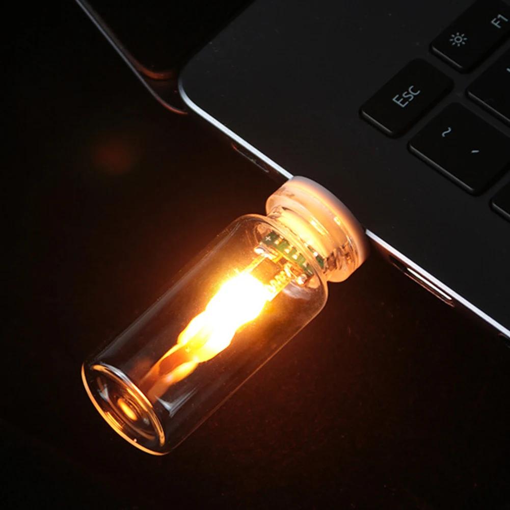Remote Control Car USB LED Flame Type Night Light Frosted Clear Glass Flickering Candle Decorative Touch Control Mood Lighting