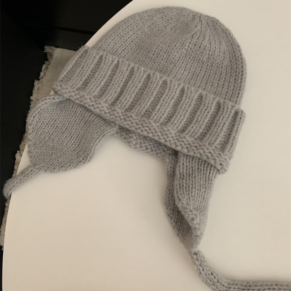 Knitting Knitted Trapper Hat Elastic Outdoor Warmer Knitted Hats Fashion Knitted Wool Flying Hat