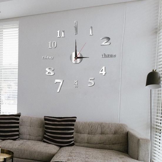 Современные скандинавские настенные часы на батарейках, тихие, с плавным ходом, с арабскими цифрами, 3D-эффект