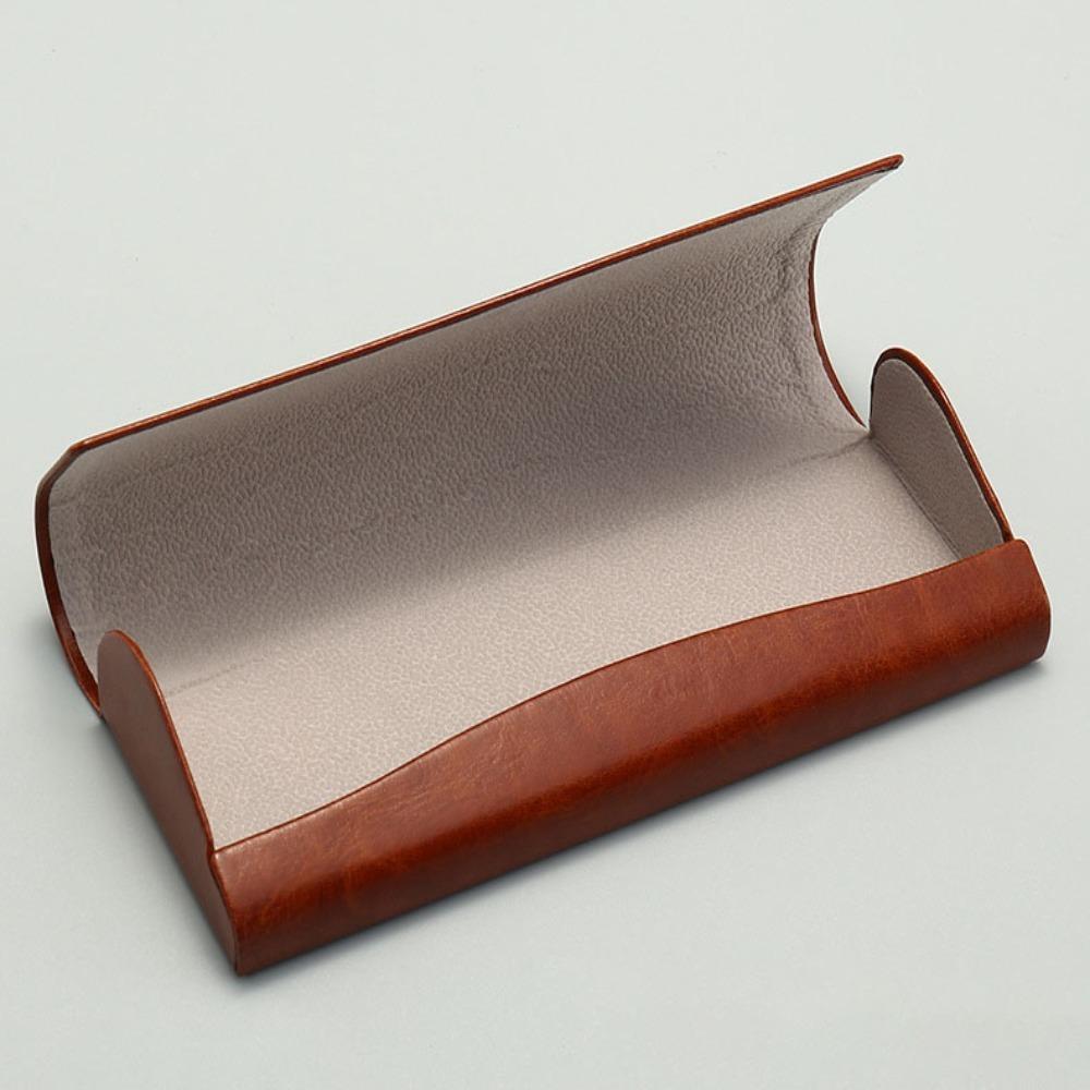 Модный кожаный футляр для очков с глазурью, однотонная коробка для солнцезащитных очков, винтажный кожаный футляр для очков для мужчин