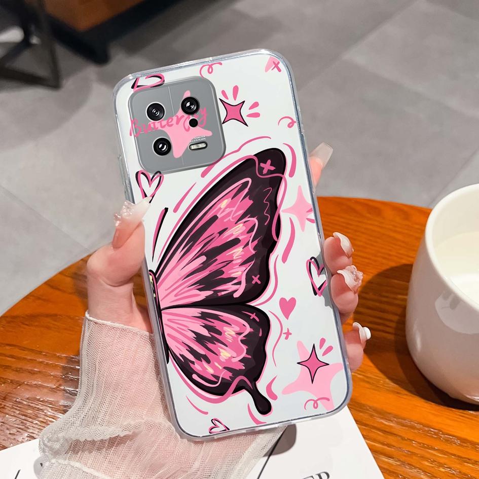 Для Xiaomi 13 14 12 12S 12T 12X Ultra Lite Poco M7 X7 Pro чехол для телефона милый мультяшный рисунок животного прозрачный силиконовый защитный чехол для Xiaomi Capa