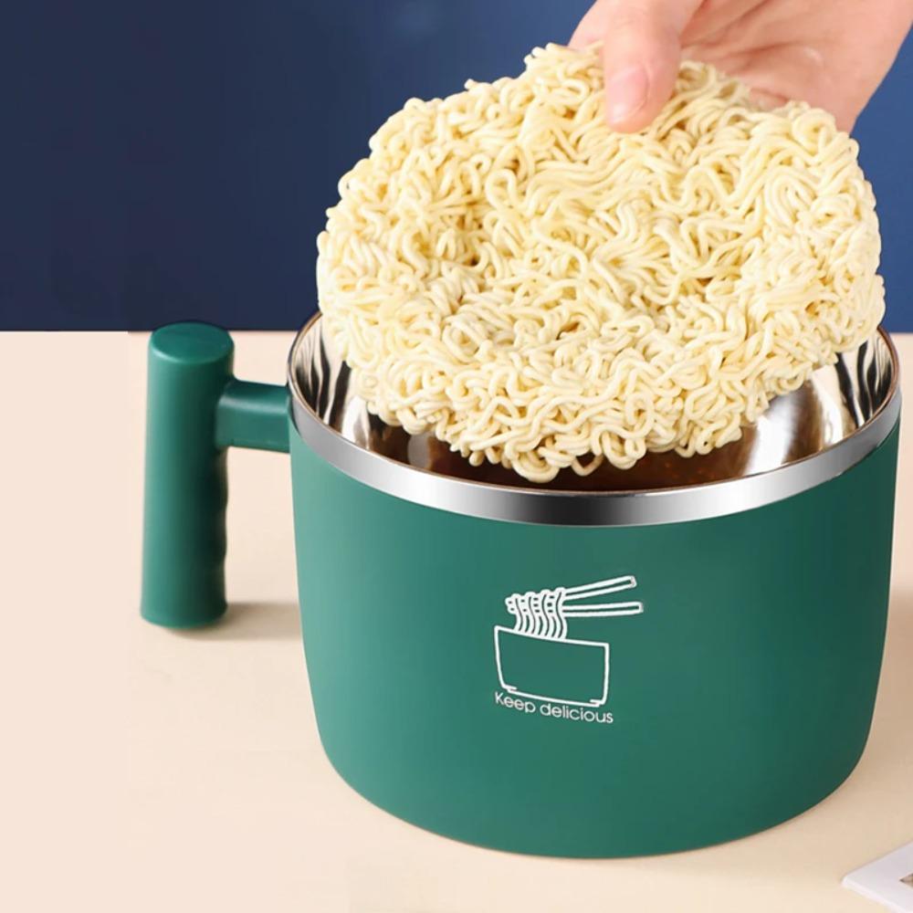 Чаша для рамэна из нержавеющей стали на 1000 мл с крышкой, ланч-бокс, миска для лапши быстрого приготовления, студенческое общежитие