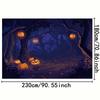 1 Halloween pumpkin forest background with little ghost lights and a dark forest  no need for power Halloween decorations