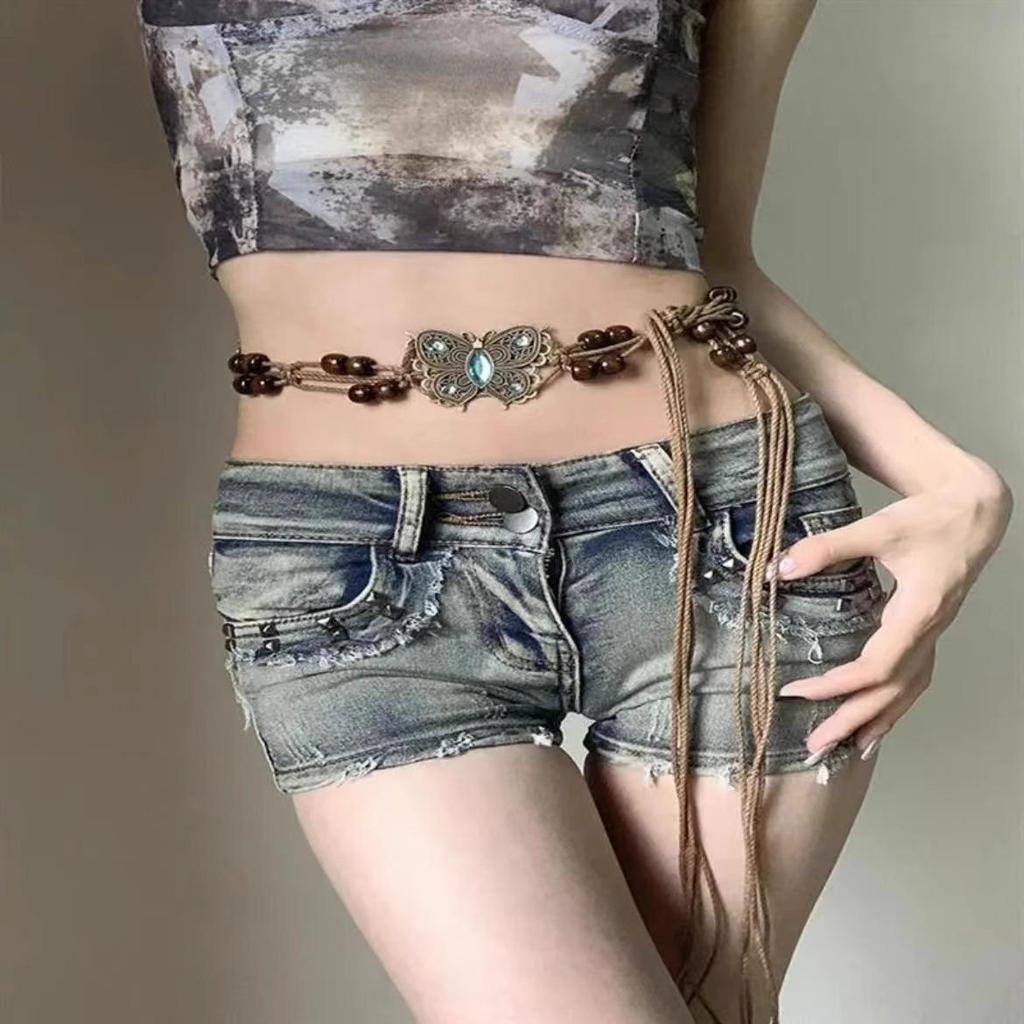 Богемный Y2K Этнический Пояс Ручной Работы для Женщин – Универсальное Украшение для Платья