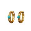 Exquisite European & American Turquoise C-Shaped Circle Earrings - High-End, Versatile, Light Luxury Fashion for Women