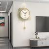 Элегантные настенные часы в кремовом стиле, бесшумные, для современного украшения гостиной