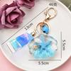 Quicksand Sequined Move Glitter Acrylic Starfish Shell Keychain Key Chain Car Keyfob Liquid Keyring