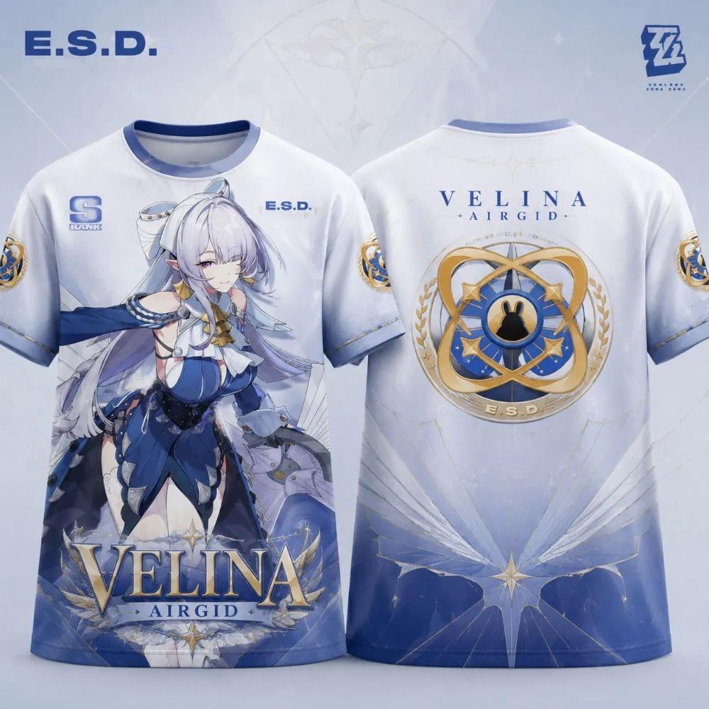 Summer Zenless Zone Zero Character Miyabi Jane Billy Anby Lycaon Velina Cissia Billy Full Print Breathable Soft Jersey T-Shirt