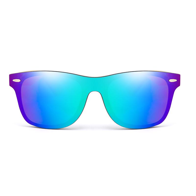 Polarized Mirror Surface Square Bamboo Sun Glasses Men Simple Colorful Brand Sunglasses Pool Party Male Eyeglasses