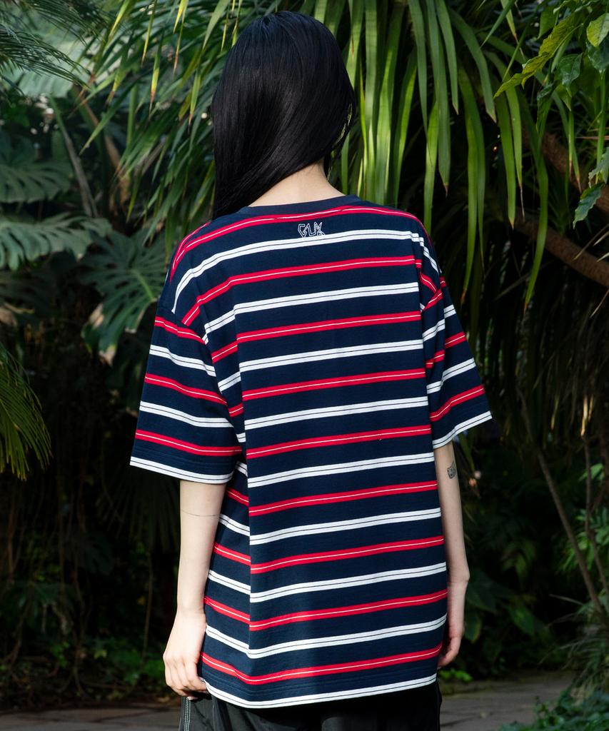 GLACK Gt141 Multi-Stripe Pocket T-Shirt (Navy)