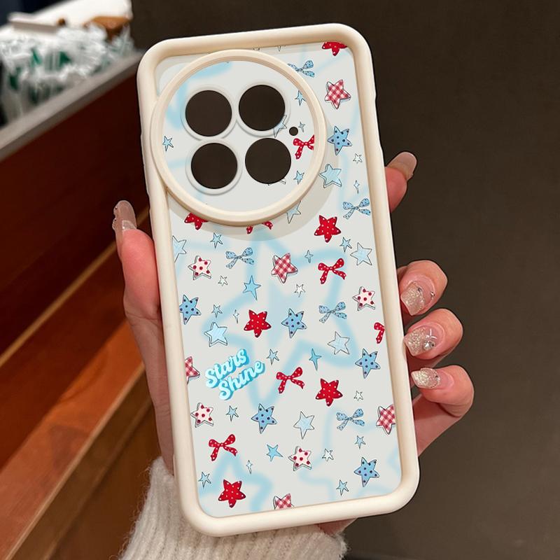 For OnePlus 13 Case Blue Stars Bowknots Pattern Shockproof Bumper Silicone Cover For OnePlus 15 Nord 5 13R 13T 12R 12 11R 5G
