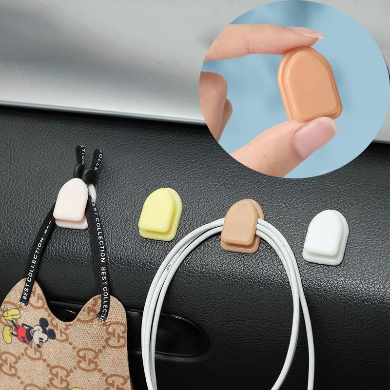 Mini Car Hook Interior Storage Holder Hanger for Earphone Key Cable Self Adhesive Dashboard Wall Hanging Hook Auto Accessories