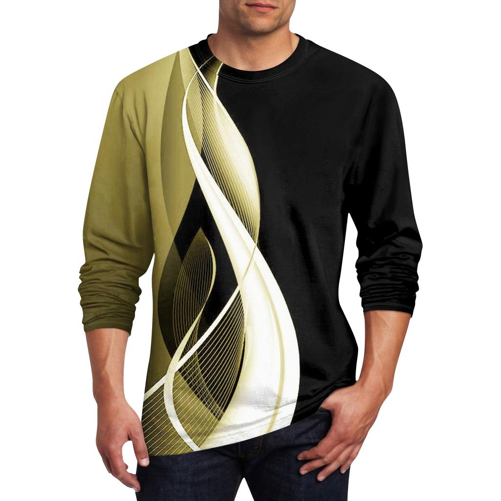 Men's T Shirt O-Neck Clothing Apparel Outdoor Long Sleeve Print Fashion Designer Vintage