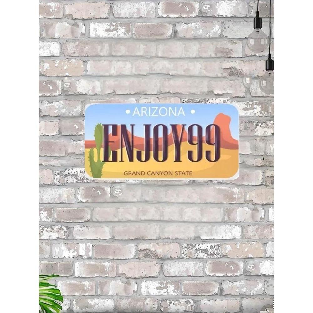 U.S. License Plate, U.S. Car License Plate, Metal, 15x30 Cm.