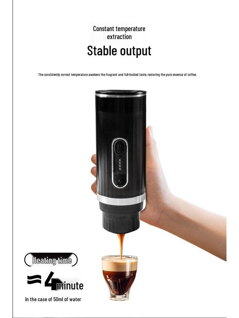 Portable Wireless Espresso Machine for Cars: Fully Automatic Italian Capsule Coffee Maker