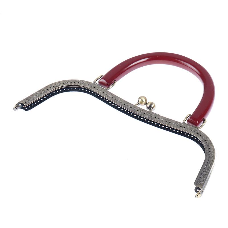 Деревянный металлический каркас 27 см, застежка-поцелуй для ручки, аксессуары для кошелька, сделай сам, ручная работа