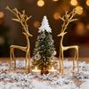 Minimalist Reindeer Statue Artistic Alloy Deer Sculpture Modern Abstract Golden Reindeer Ornament for Christmas Tabletop Mantel Living Room