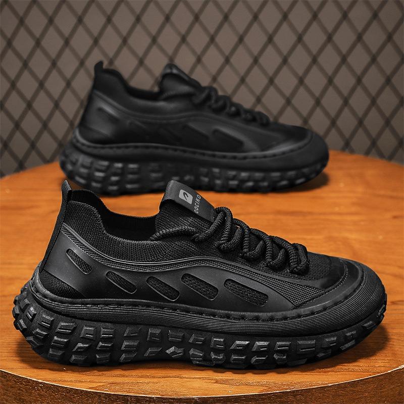 Mens Breathable Mesh Flyknit Non Slip Sports Casual Work Walking Shoes