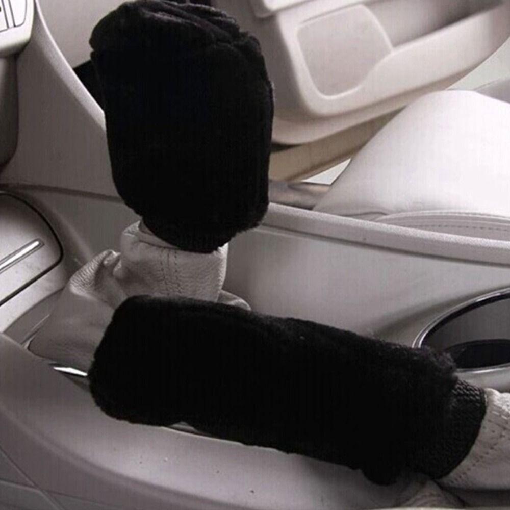 1 Pair of Soft Plush Handbrake Cover Set Warm Handbrake Grip Covers Automatic Transmission