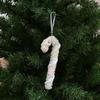 Flocking Xmas Tree Decor DIY Ice Cream Pendant Creative Candy Cane Ornament  Home Decor