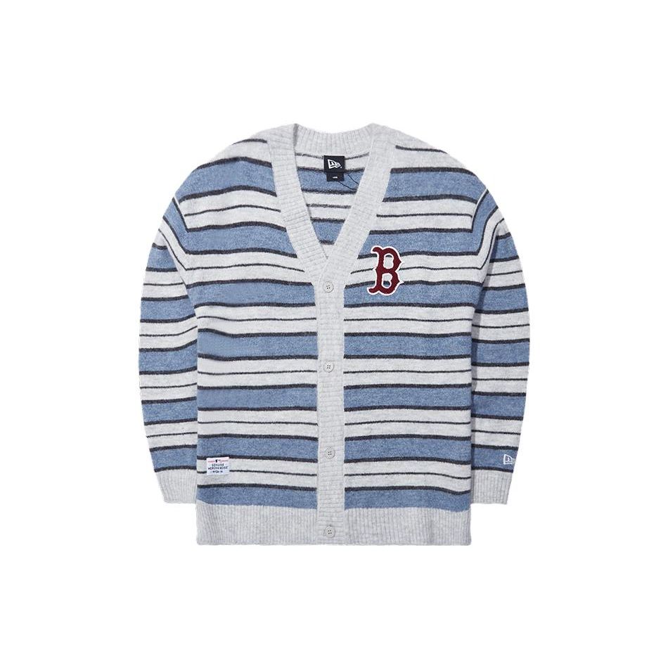 New Era Серия Панк-Рок Бостон Ред Сокс FW23 Полосатый Color Block Вязаный Свитер Унисекс свитер синий 13789274
