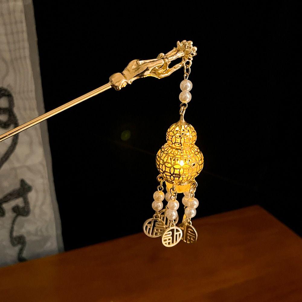 1 шт., палочка для волос в древнем стиле, вставка для волос в китайском стиле, высококачественная шпилька-фонарь в форме лотоса для женщин