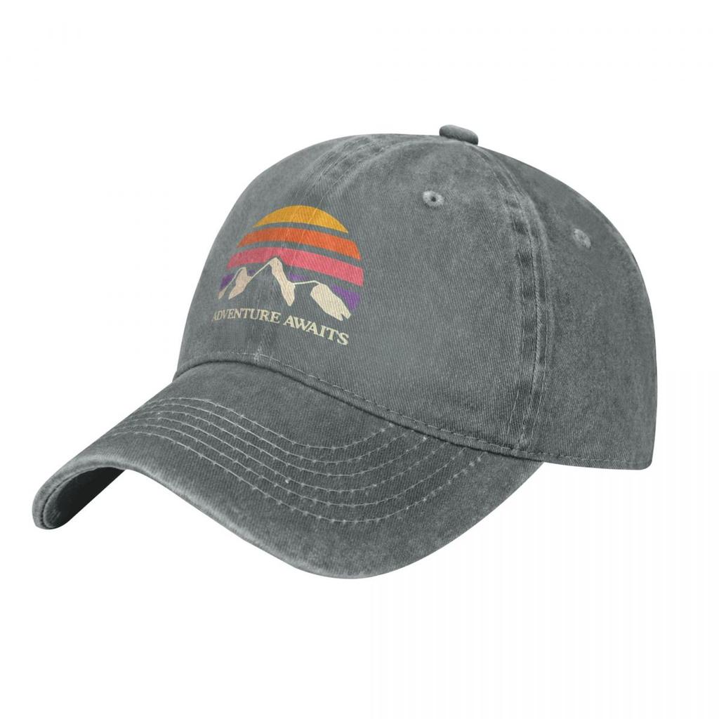 Adventure Awaits Mountain Sun Fashion Baseball Cap Peaked Mens Hat Womens Female