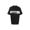 Versace FW22 Футболка с принтом логотипа свободного кроя с круглым вырезом с коротким рукавом Мужские Топы Черный 1006438-1A04130-1B000