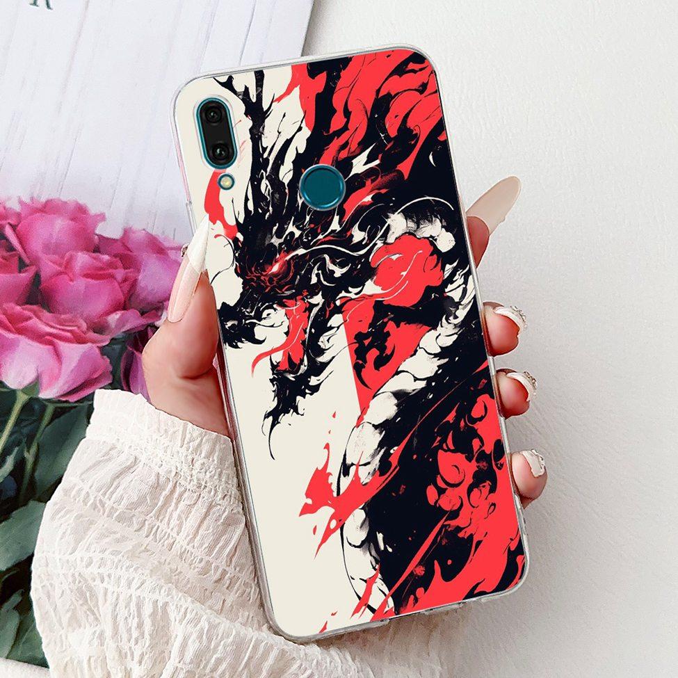 Clear For Huawei Y9 2019 Case Cover Cute Fashion Flowers Funny Cool Painted Soft Phone Case For Huawei JKM-LX1 JKM-LX2 JKM-LX3