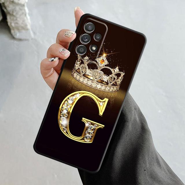 Чехол с золотым мрамором и монограммой для Samsung Galaxy A14 A73 A53 A71 A51 A31 A33 A22 A12 A21s A13 A32 A52s A72 A52 A23