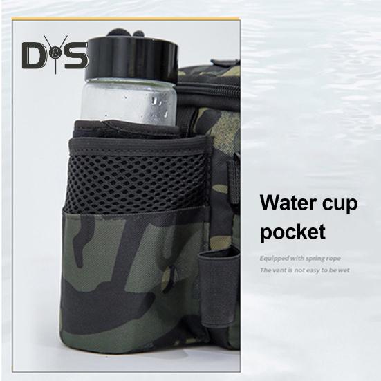 Большая вместительная сумка для рыболовных снастей из водонепроницаемой ткани Оксфорд с несколькими карманами, портативный органайзер для рыболовных принадлежностей, поясная сумка через плечо