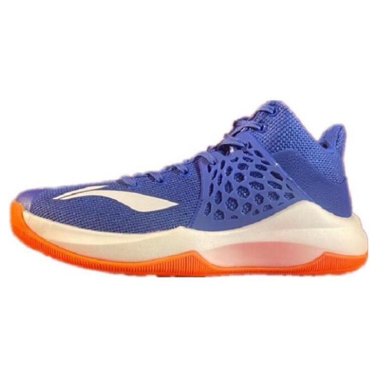 Li Ning SONIC 7 Амортизирующие Скользкие Устойчивые к истиранию Средневысокие Баскетбольные Кроссовки Мужские Синие Белые ABPP029-13