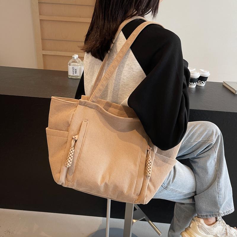 Korean Version of Casual Large-capacity Handbag Women's New Simple Tote Bag College Student Versatile Shoulder Bag
