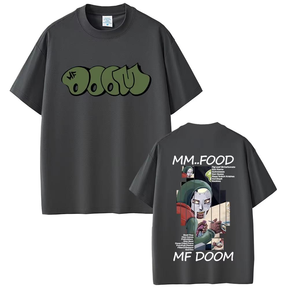 Rapper Mf Doom 100cotton Unisexs shirt Madvillainy Album graphics oversized Short Sleeved Womens Y2k Hip Hop Streetwear Tshirt