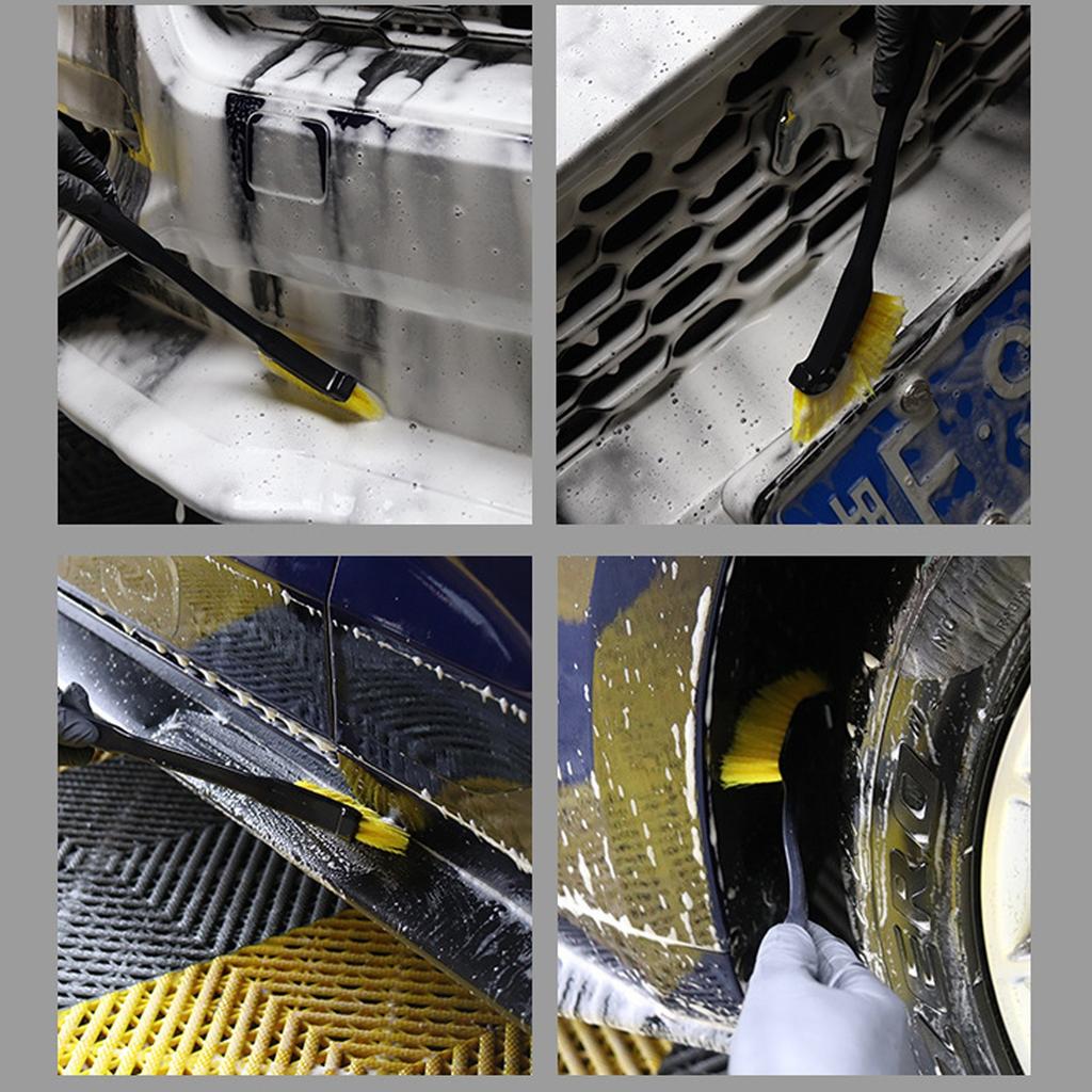 Car Wash Brush,Car Detail Brush,12in Wheel Long Handle Brush, Tire Cleaner Wheel Tire Brush, Special Crevice Brush For Cars Washing Brush