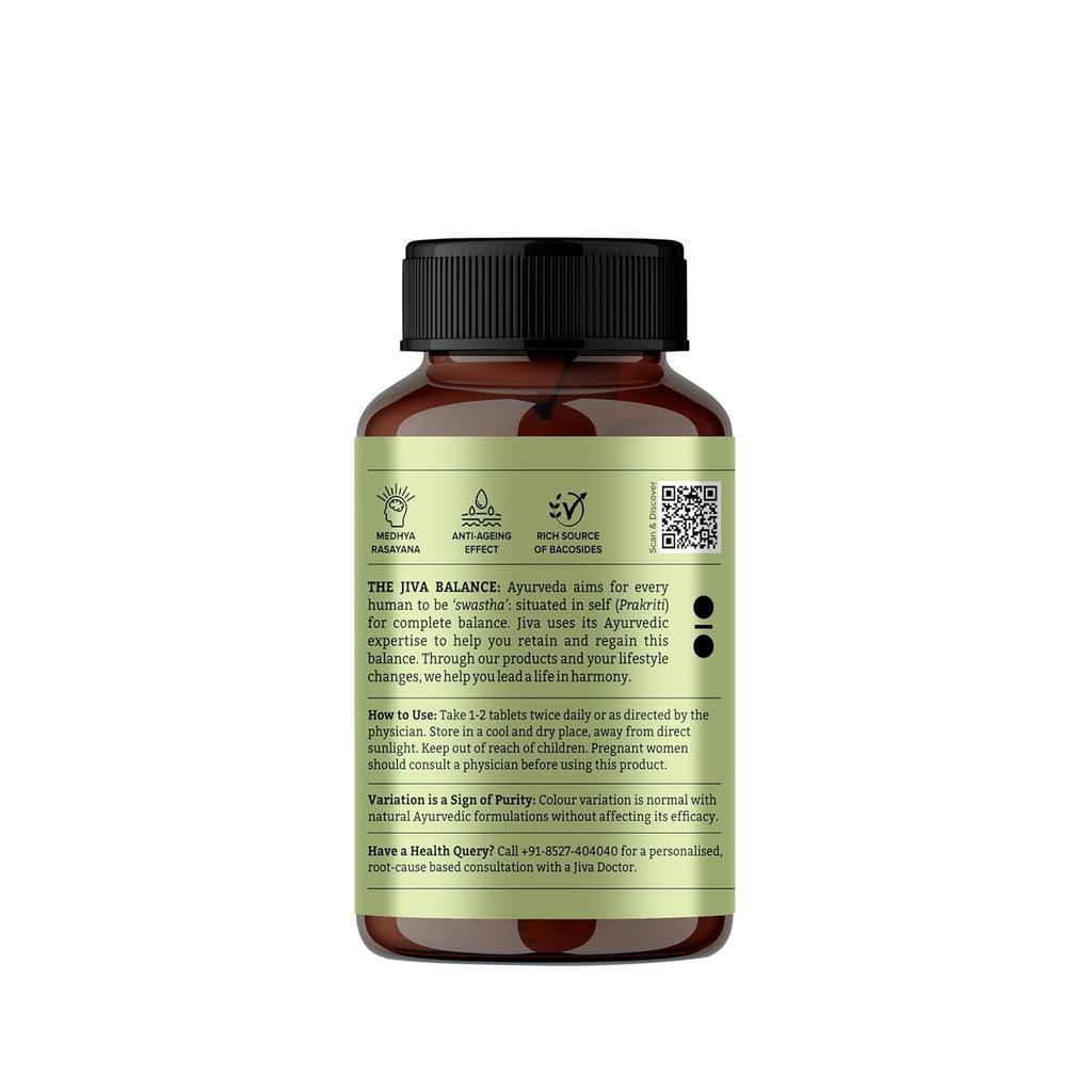 Jiva Brahmi Tablets 500 Mg Natural Wellness Supplement For Mental Clarity And Daily Balance 120 Tablets Pack Of 1