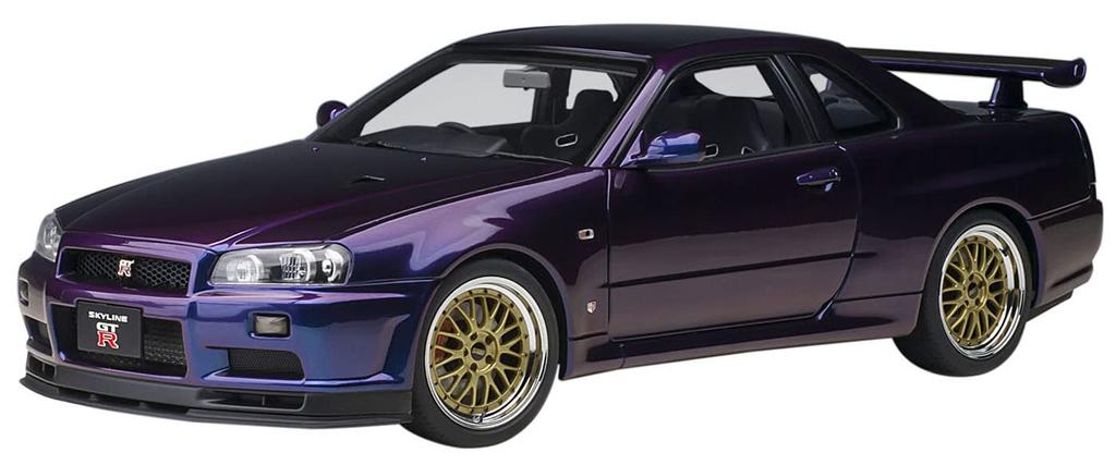 AUTOart Nissan Skyline V Spec II BBS LM Wheel Version Midnight Purple III Finished Product 1/18 GT-R (R34)