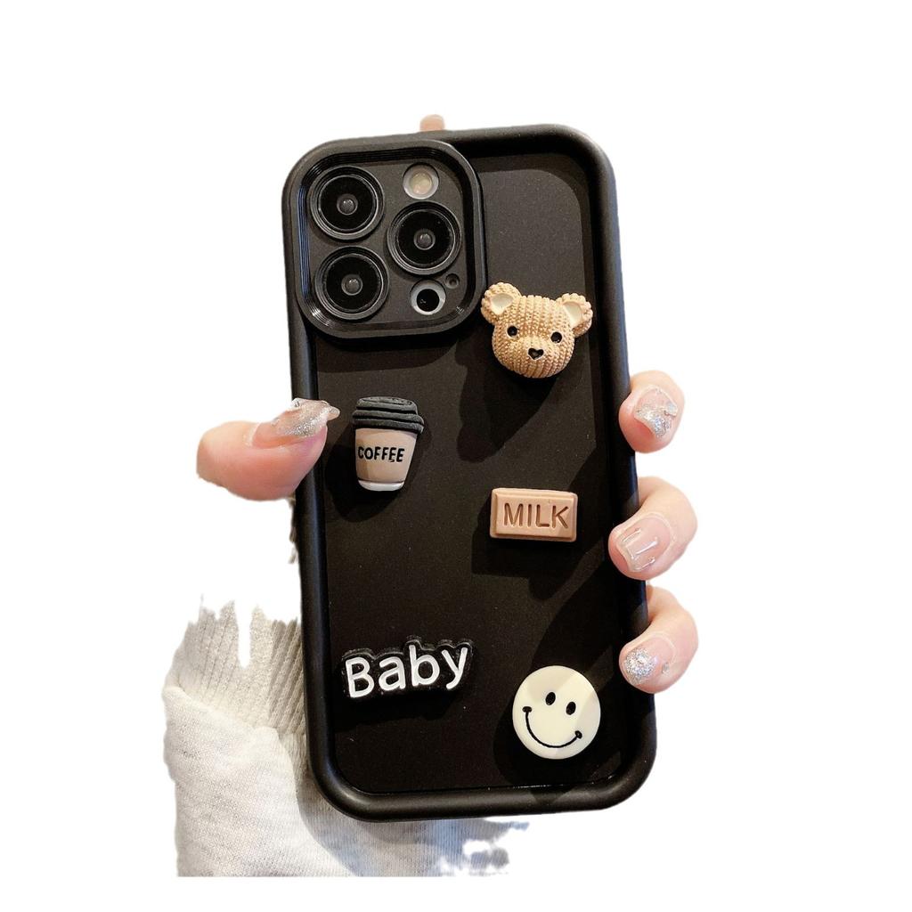 Gao Zhu Подходит для Apple 16PRO Кофейный медведь Ювелирный чехол для мобильного телефона для Iphone11/12 Всесторонний противоударный защитный чехол