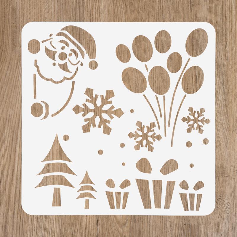 Christmas Painting Stencils Embossing Paper Card Scrapbooking Stamp Album Decoration New Year DIY Wall Window Decor Kids Gifts