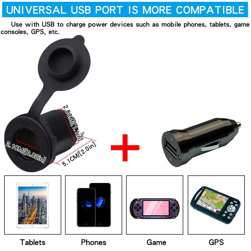 3 Hole Tent Plug Voltmeter, Car USB Charger, Universal, 12V, 24V, Car Lighter Power Adapter, Accessories