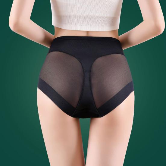 Женские трусики, бесшовные, с высокой талией, из ледяного шелка, с контролем живота, хорошая воздухопроницаемость, сплошной цвет, облегающий тонкий, быстросохнущий, повседневные спортивные трусы, женские трусы