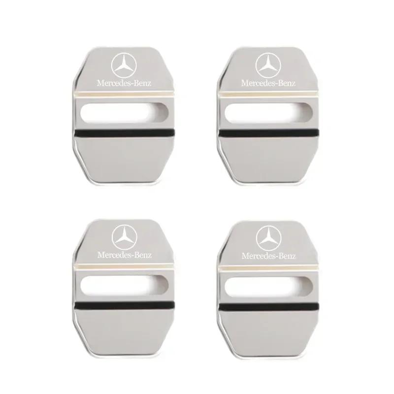 DQY2 4PCS Car Styling Car Door Lock Covers stikcer Case for Mercedes Benz New B/C/E Class A Class C200L GLC GLK CLA GLA Accessories