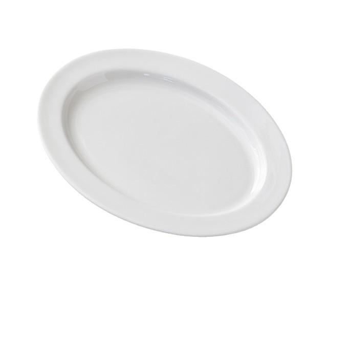 Белая фарфоровая овальная тарелка 9,4 дюйма для морепродуктов, рыбы или сухофруктов
