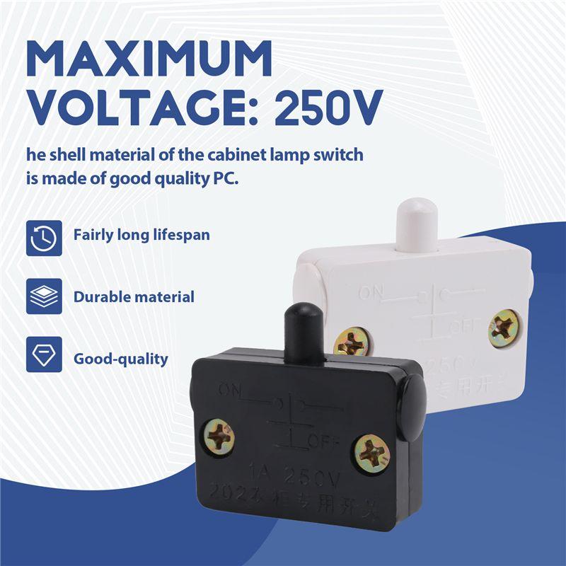 AEE4-4 Pcs Cabinet Door Switch Cabinet Lamp Switch Drawers Open On Close Door For 12V 24V 110V