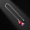 Vintage Map Pendant Necklace United Kingdom of Great Britain and Northern Ireland Country Outline Flag Charm Necklaces