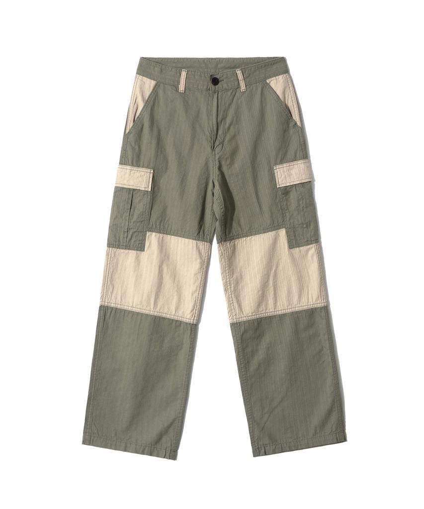 QT8 GARMENTS Bn Hbt Contrast Cargo Pants (Olive)