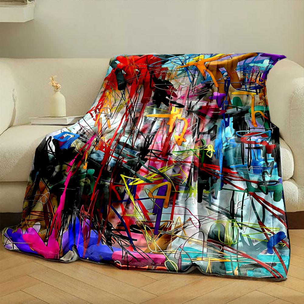 Abstract Graffiti Art Blanket bedroom Blanket for Livingroom Couch lunch break Soft throw for Friend's festival Gift